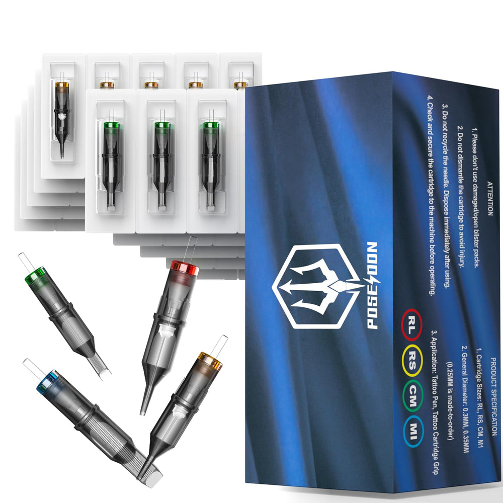 UPTATSUPPLY Poseidon aguja 1005RL, flujo suave para líneas consistentes en tatuajes.