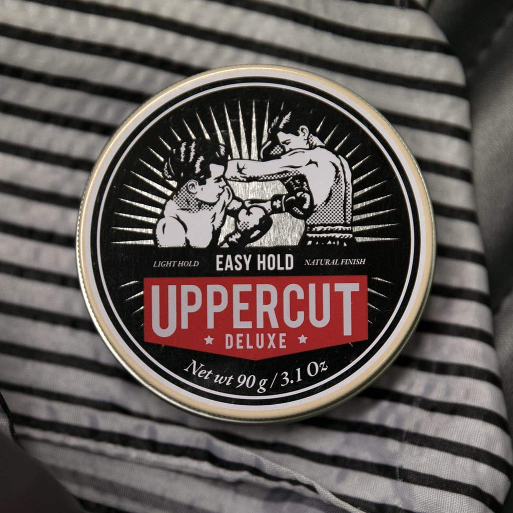 UPPERCUT DELUXE Easy Hold: base acuosa para acabado suave y lavado fácil.