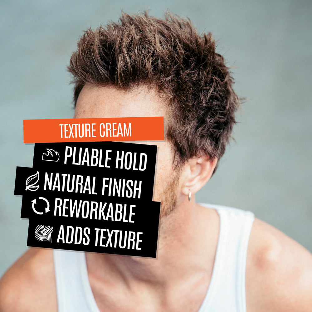 UPPERCUT DELUXE Texture Cream aplicación manual para definición rápida.