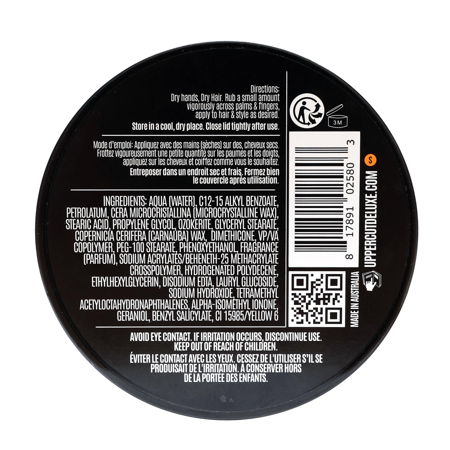 UPPERCUT DELUXE Texture Cream uso-diario, ideal para cabello lacio o rizado.