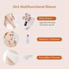 UPTARD 5D double-ring head contours smoothly for a close shave.