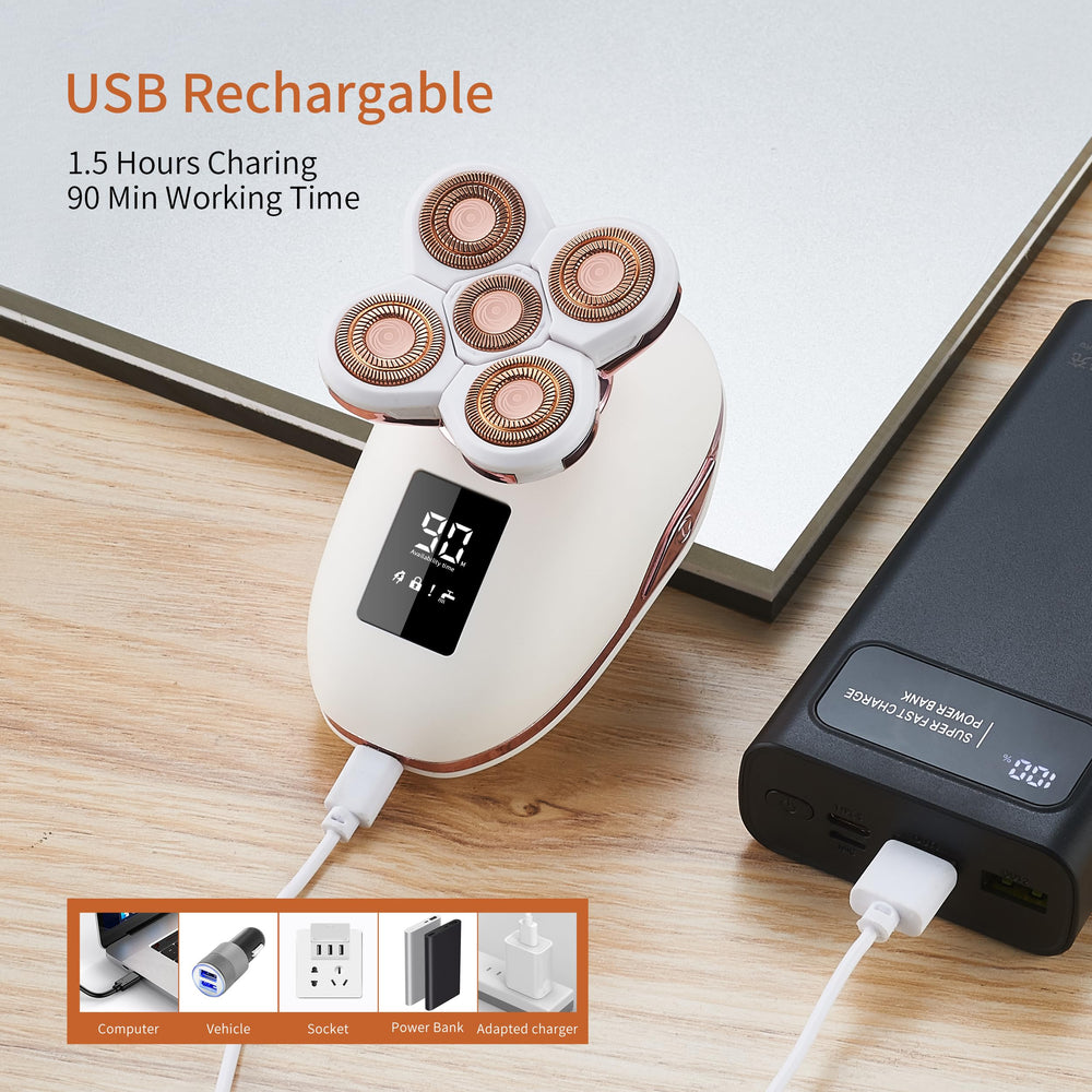 UPTARD USB charging with LED display provides battery status at a glance.