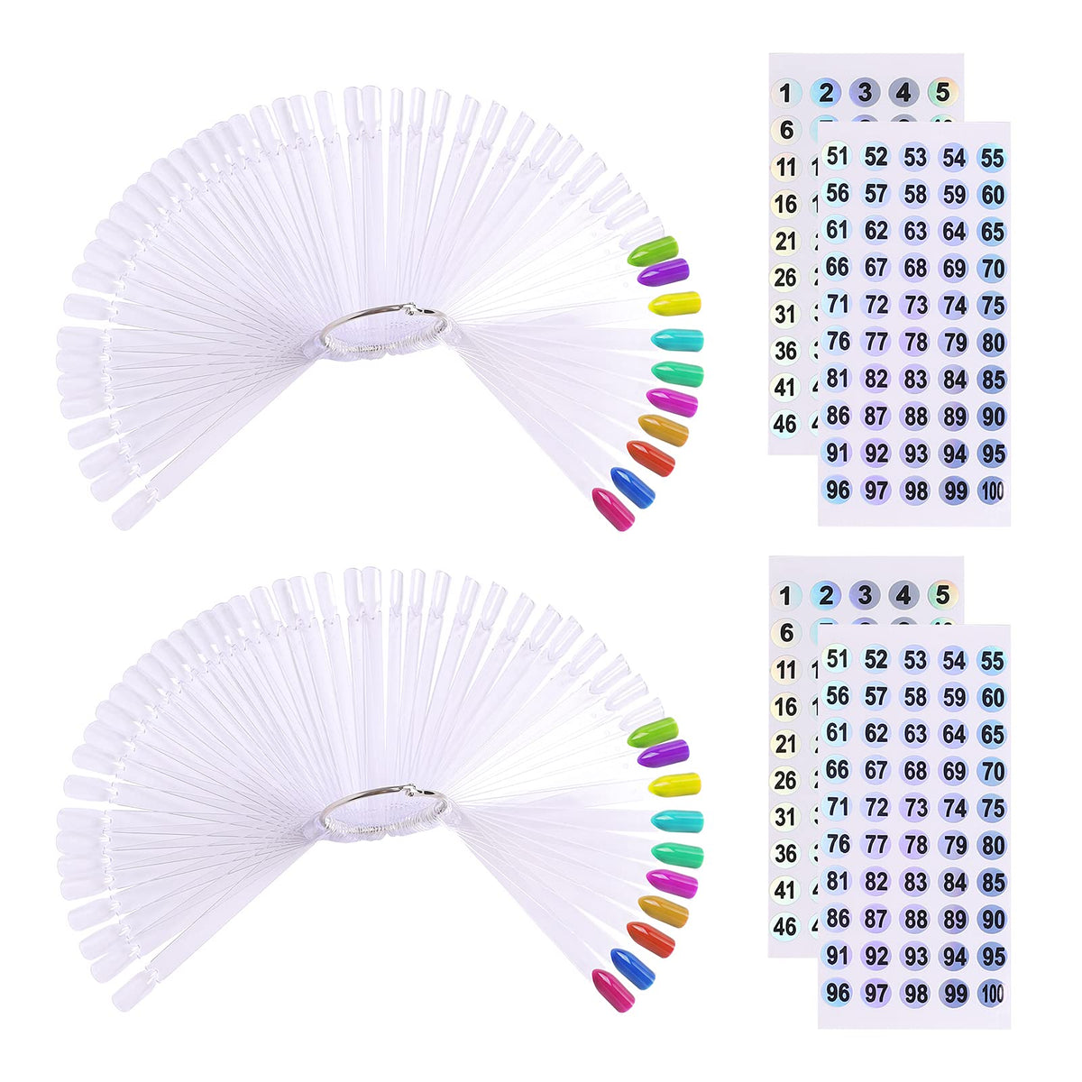 UPZIGS 100pc swatch sticks with ring for color sampling