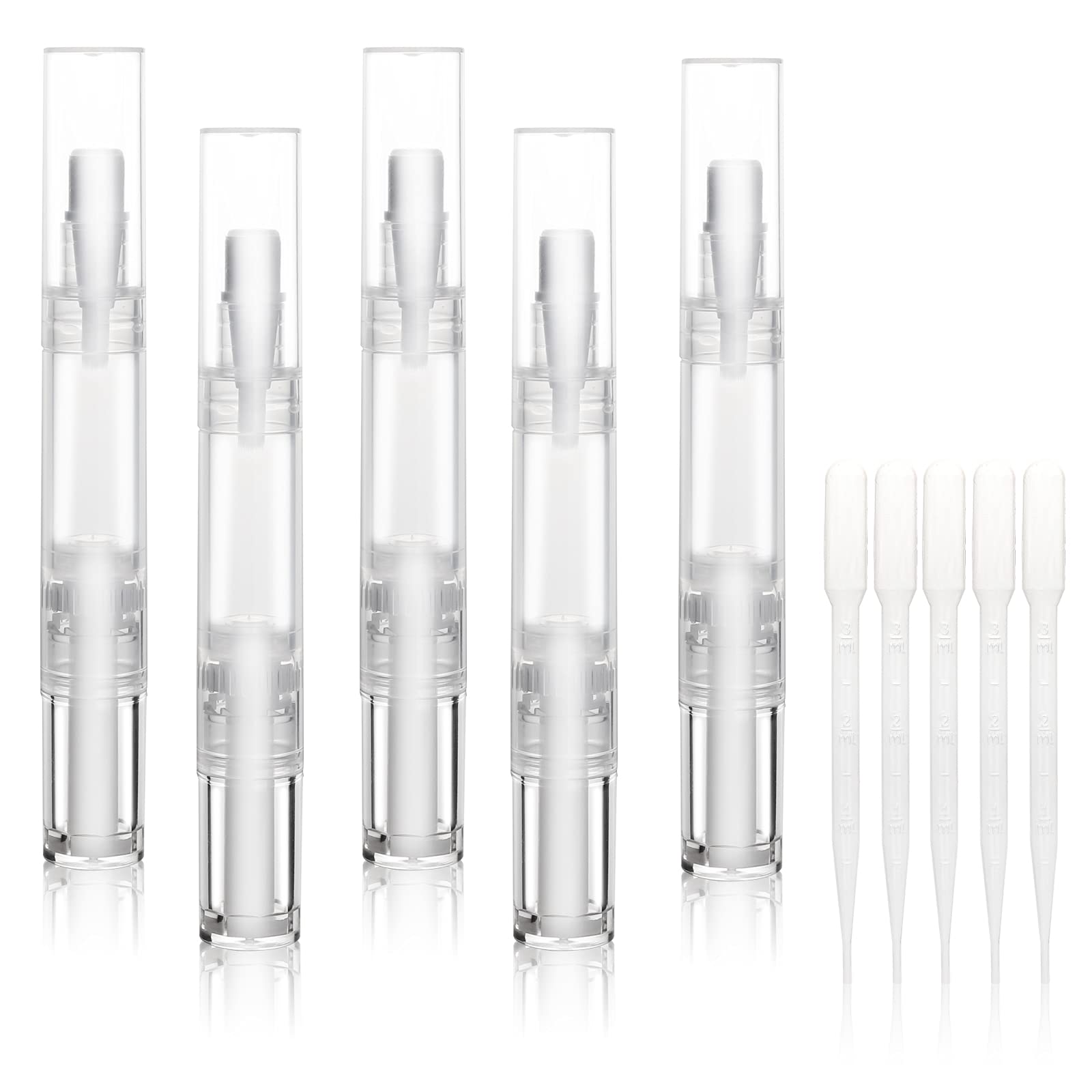 UPZIGS 5ml transparent twist pen for easy on-the-go cuticle oil application.