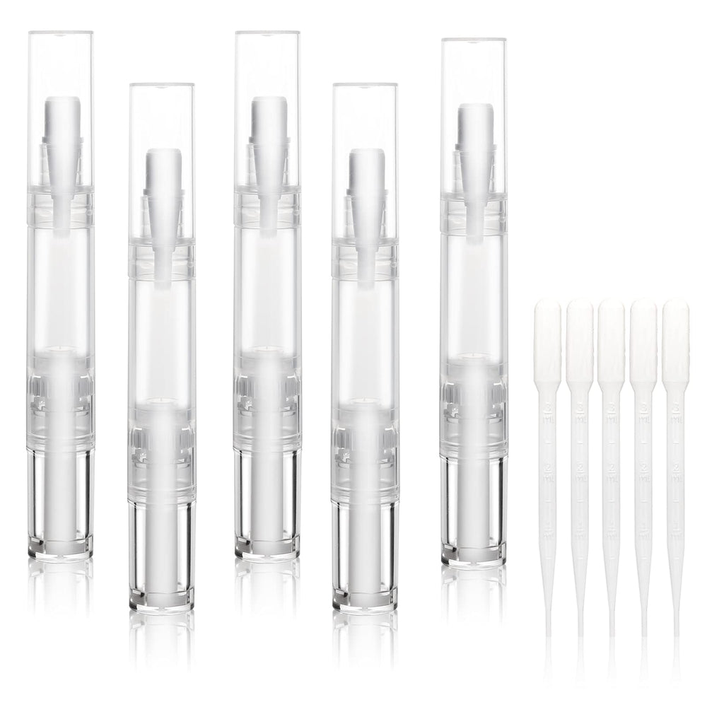 UPZIGS 5ml transparent twist pen for easy on-the-go cuticle oil application.