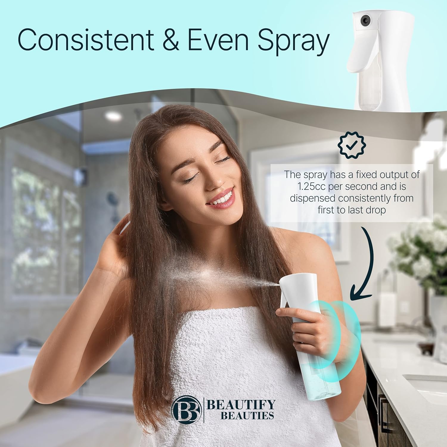 UrbAmerican spray bottle aiding pet grooming with even distribution