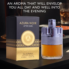 URBAN COLLECTION Azura Noir After Dark box packaging signals gift-ready sophistication.