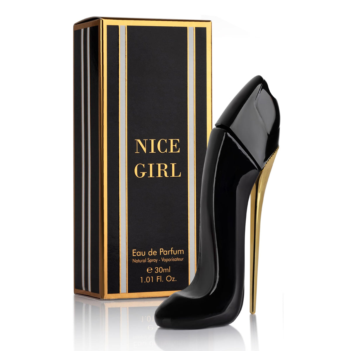 URBAN COLLECTION Nice Girl bottle front shows amber-floral scent for daily wear