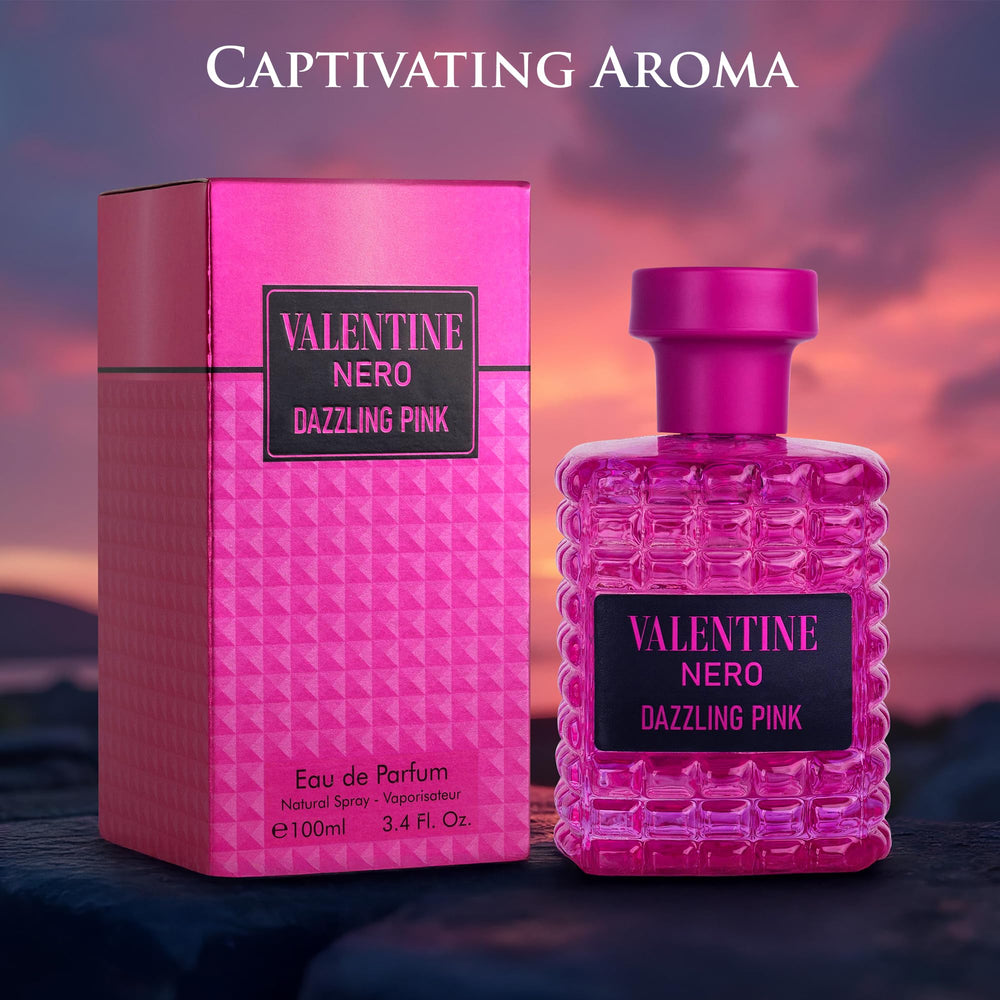 URBAN COLLECTION Valentine Nero Dazzling Pink cap detail, refined design complements the scent