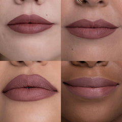 Urban Decay 24/7 Glide-On Lip Pencil Liar mauve nude swatch on skin shows true shade and blendability