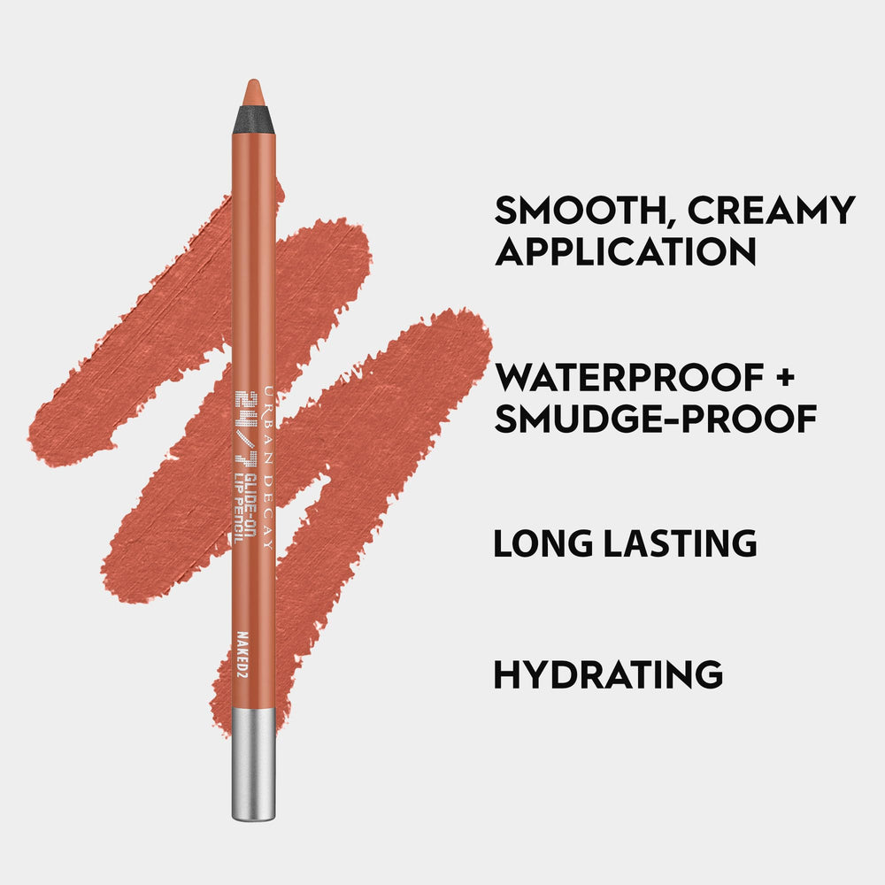 Urban Decay 24/7 Glide-On Lip Pencil Naked2 close-up tip for precise line