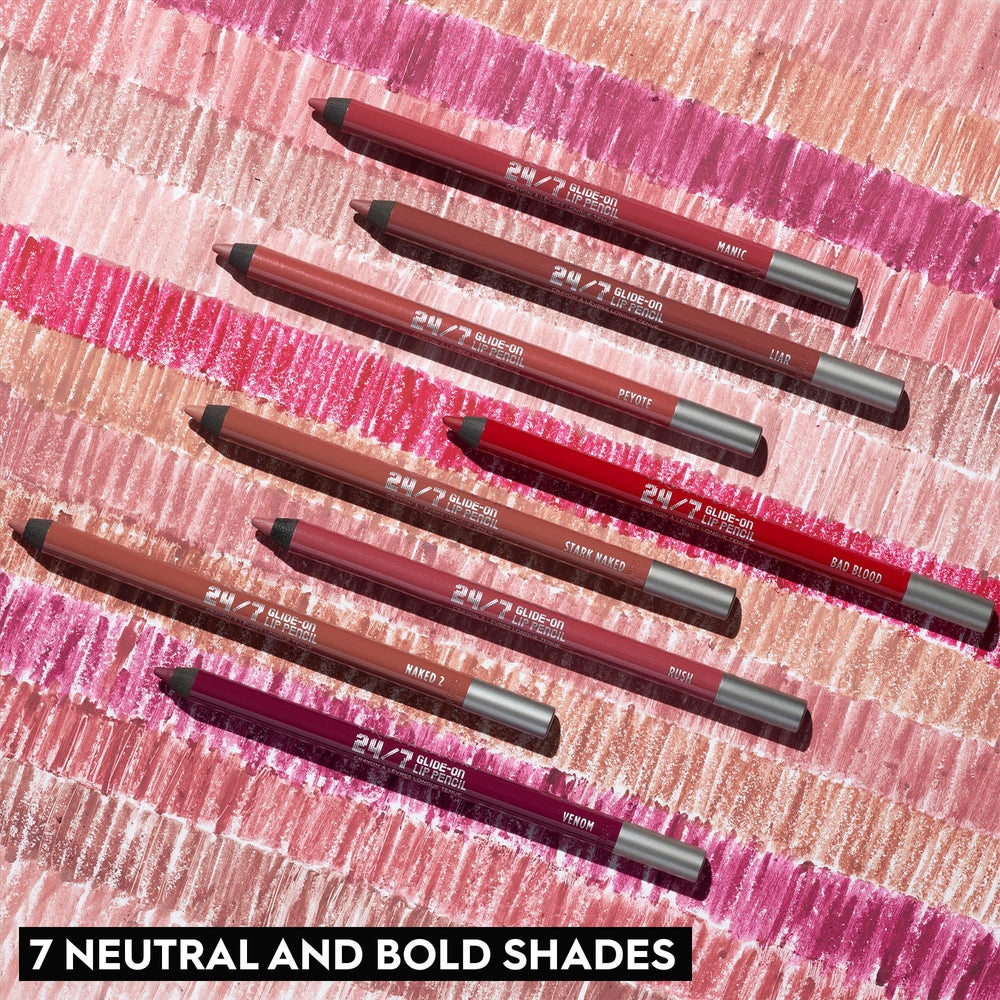 Urban Decay 24/7 Glide-On Lip Pencil Naked2 medium beige nude swatch on lips