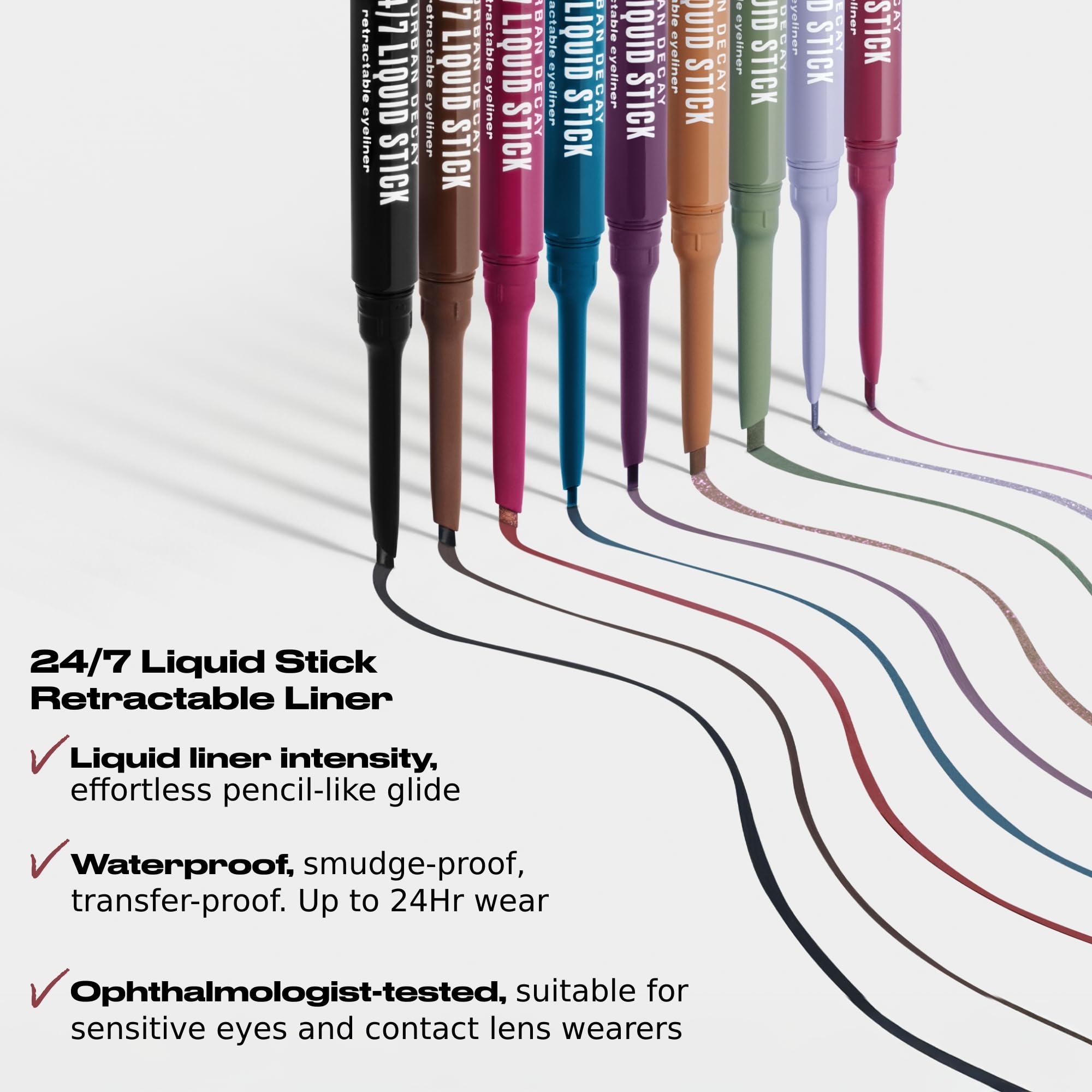 Urban Decay 24/7 Liquid Stick built-in brush for easy diffusion.