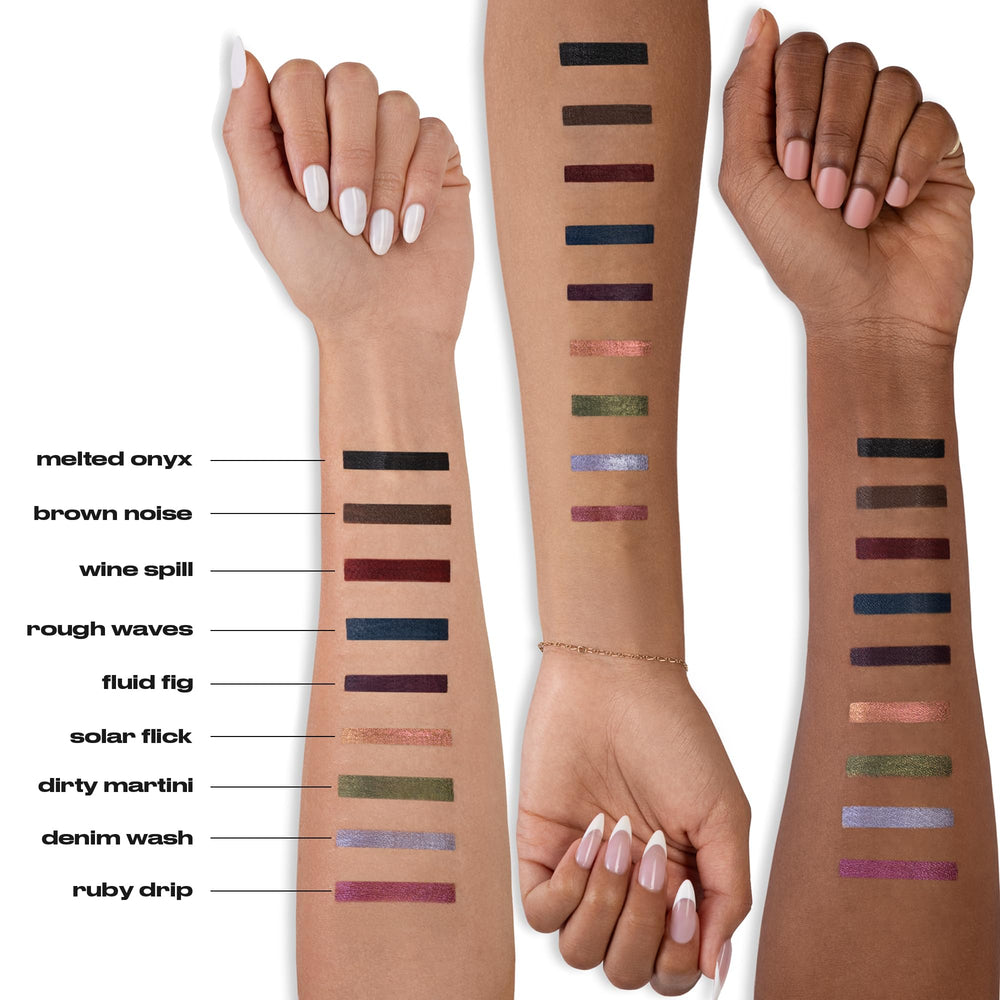 Urban Decay 24/7 Liquid Stick swatch demonstrating waterproof wear.