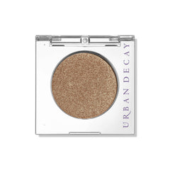 Urban Decay 24/7 Eyeshadow Half Baked gold shimmer swatch on lid for radiant color
