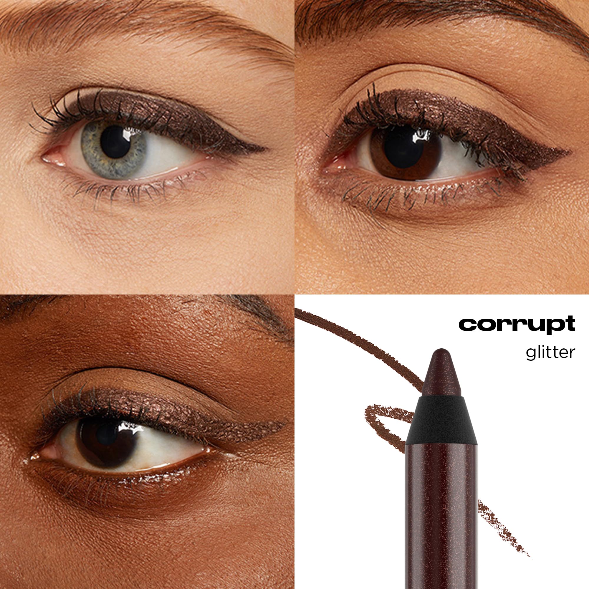 Swatch of URBAN DECAY Corrupt reveals creamy, blendable formula for precise, smoky lines.