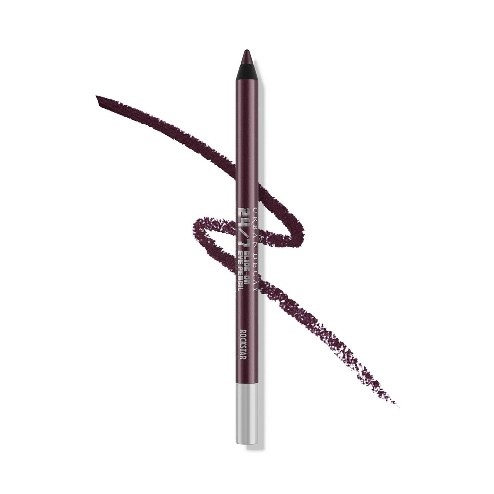 URBAN DECAY 24/7 Glide-On Eyeliner Rockstar swatch showing bold matte purple definition.