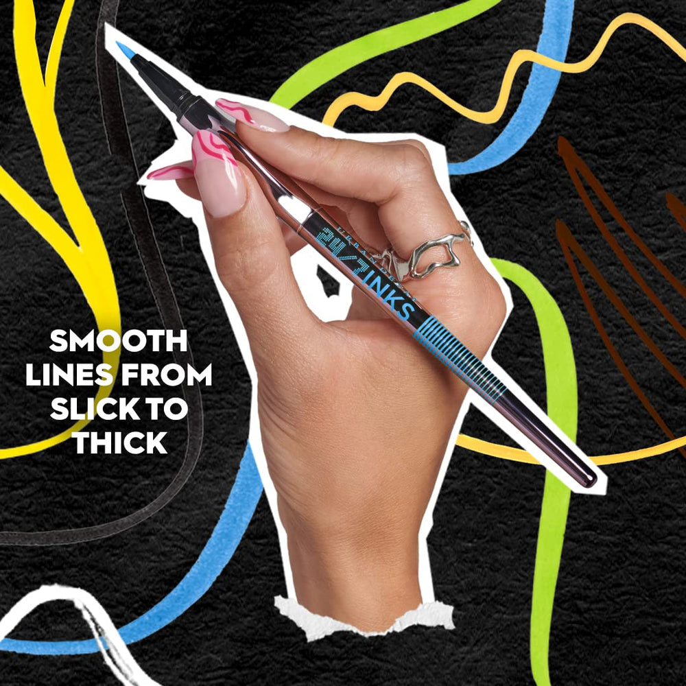 URBAN DECAY 24/7 Inks demonstration of 24-hour wear across the day