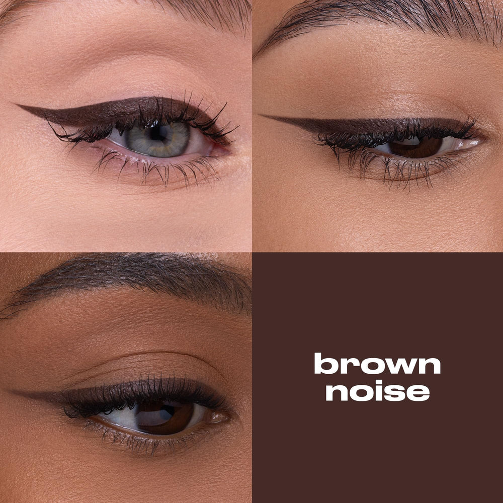 Urban Decay Brown Noise eyeliner built-in blending brush for seamless smoky edges.