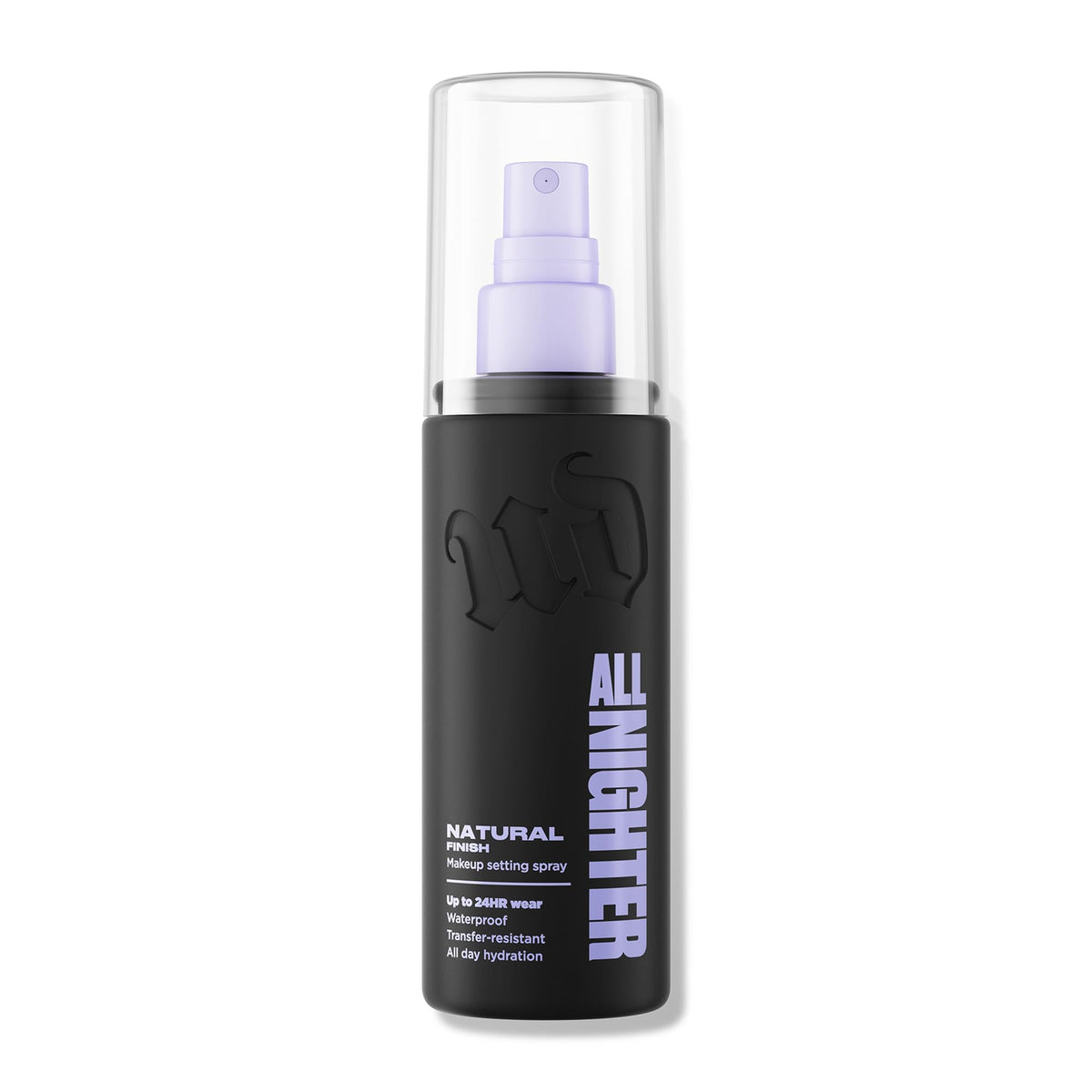 Urban Decay All Nighter bottle closeup, long-wear protection for makeup