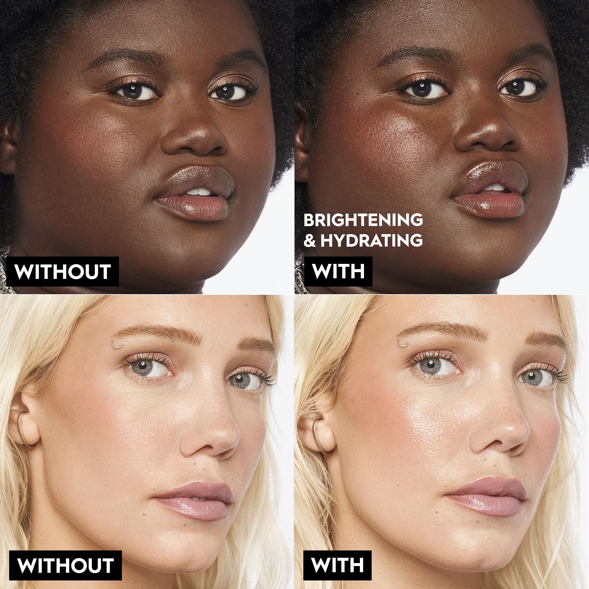 Urban Decay All Nighter illuminated finish shows radiant, lasting makeup look.