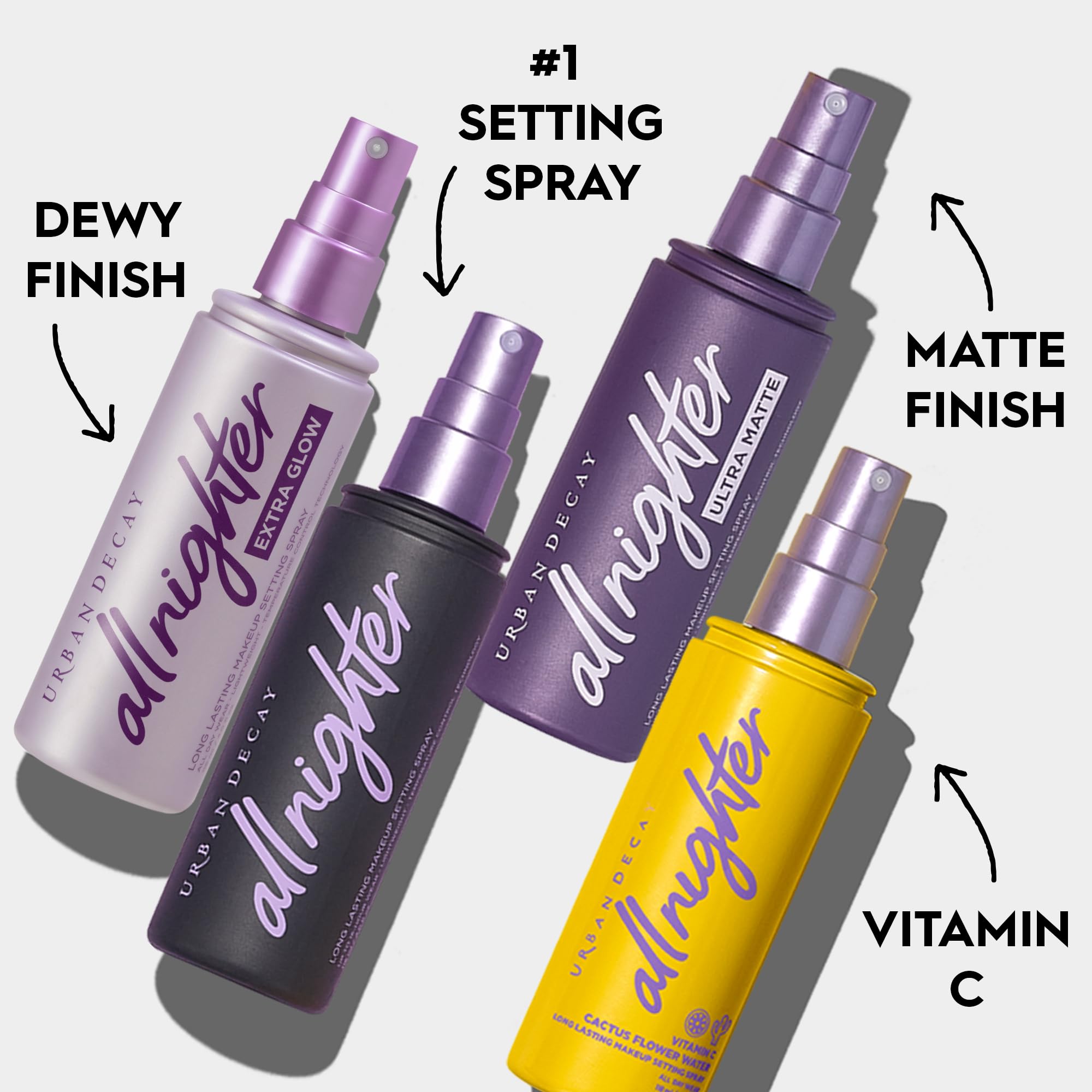 Urban Decay All Nighter long-wear finish lasts from foundation to eye makeup.