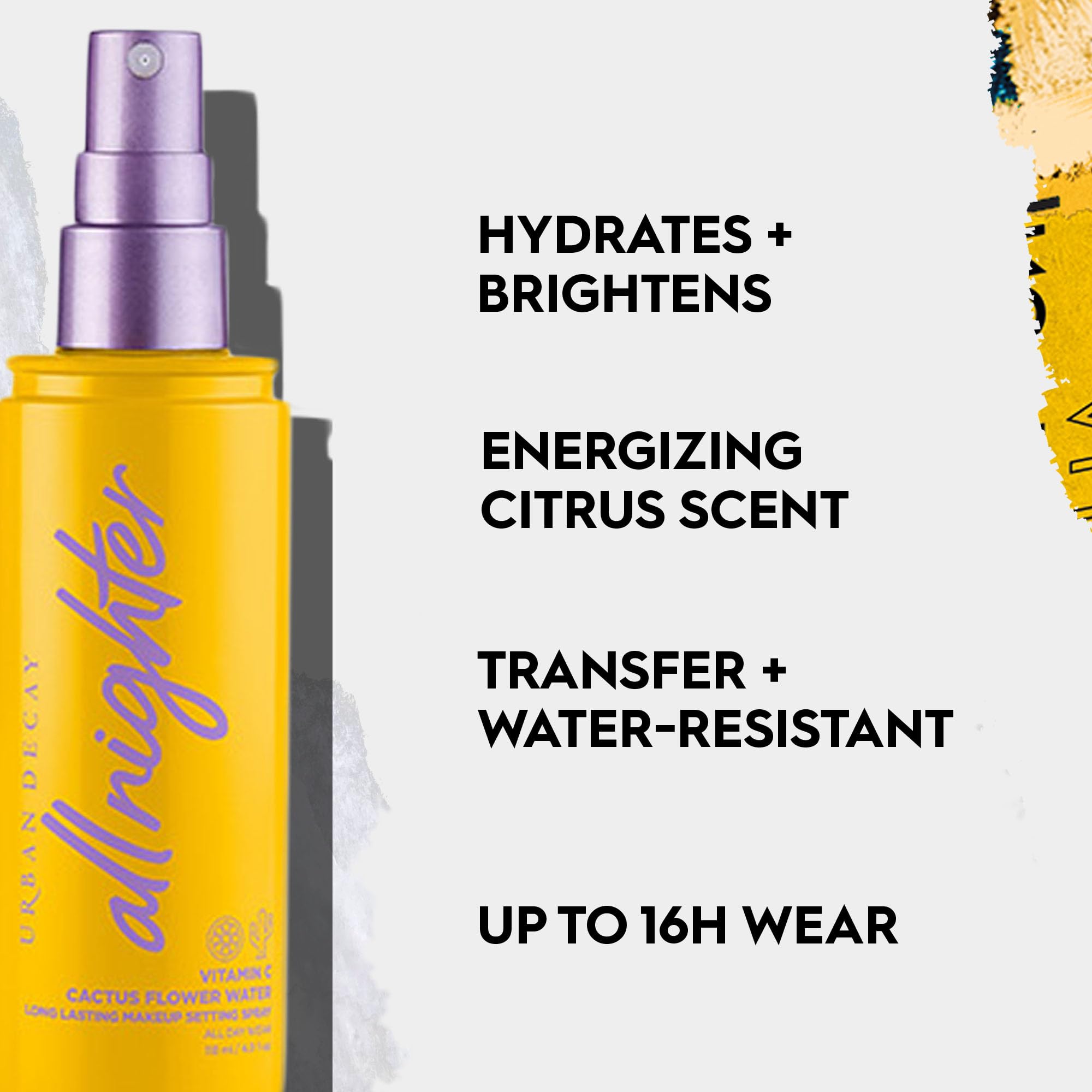 Urban Decay All Nighter mist-dispense delivers long-wear performance up to 16 hours.