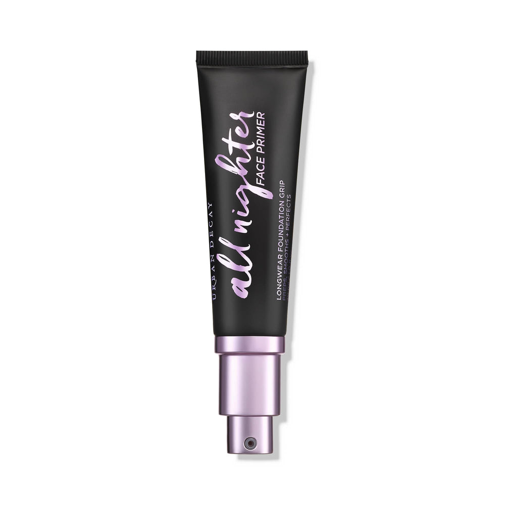 Urban Decay All Nighter primer bottle with pump for long-lasting base.
