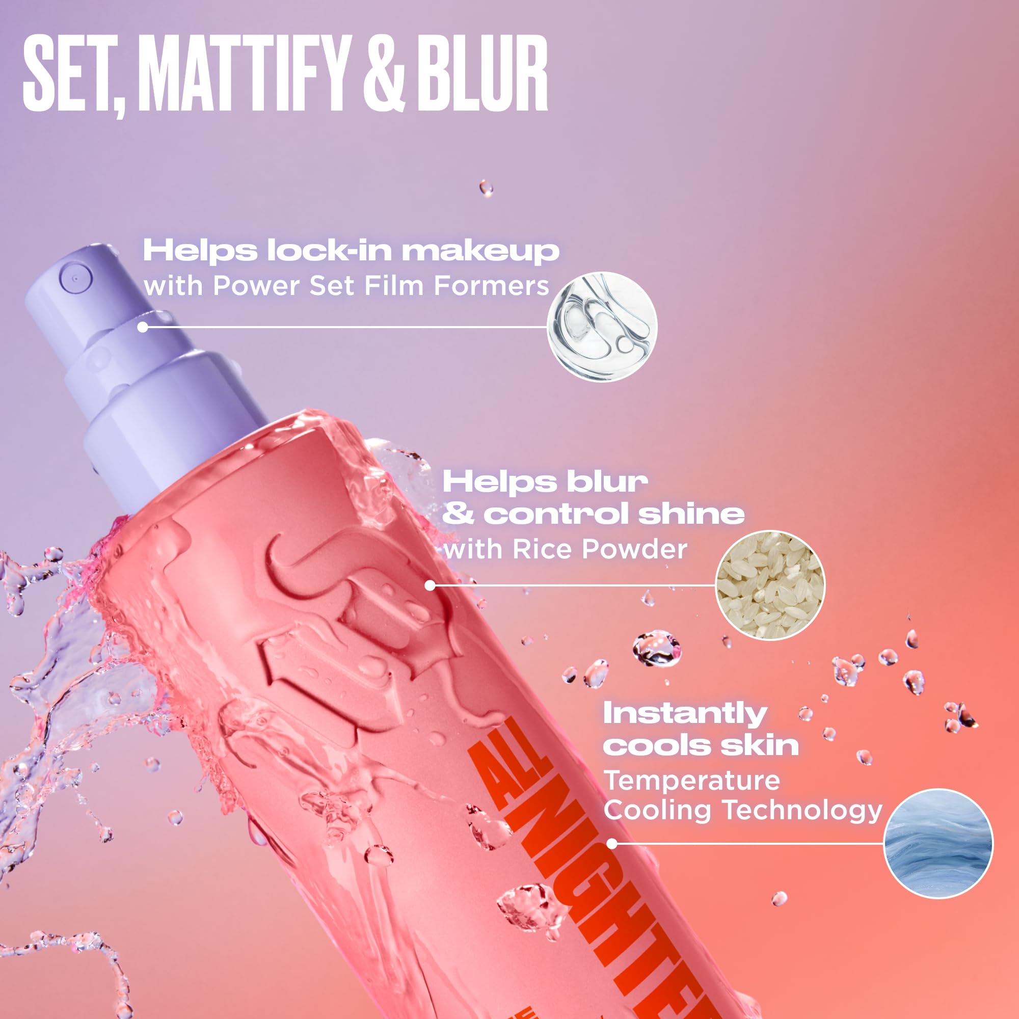 Urban Decay All Nighter shake-before-use reminder for fresh, even dispersion.