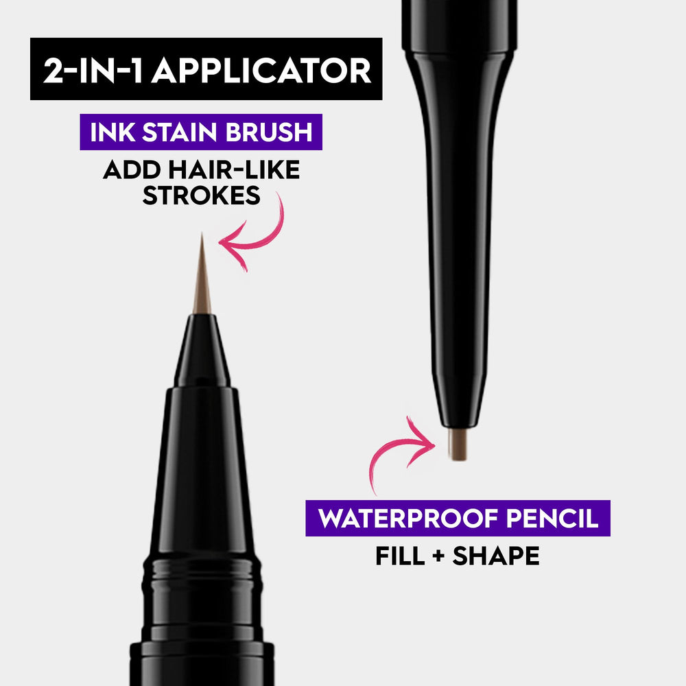 Waterproof Brow Blade formula resists transfer and smudging during daily activities