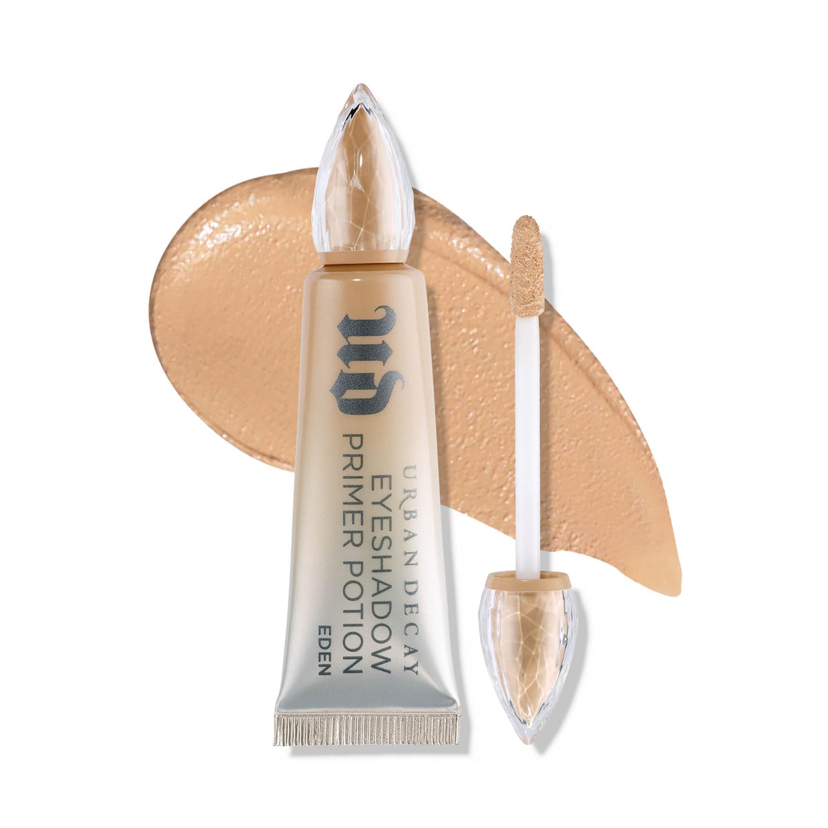 Urban Decay Matte Eyeshadow Primer Eden tube closeup showing nude base for vibrant, crease-resistant color