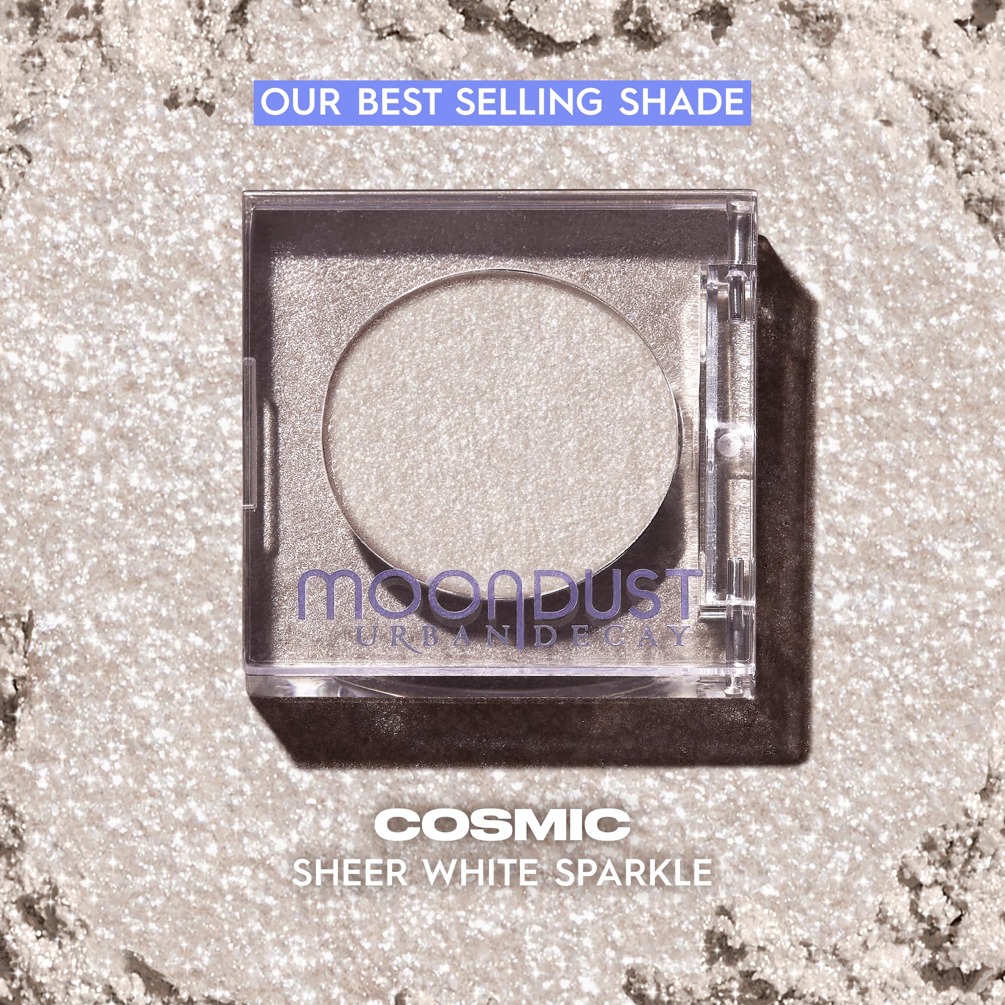 Urban Decay Moondust Space Cowboy on lids for dimensional sparkle