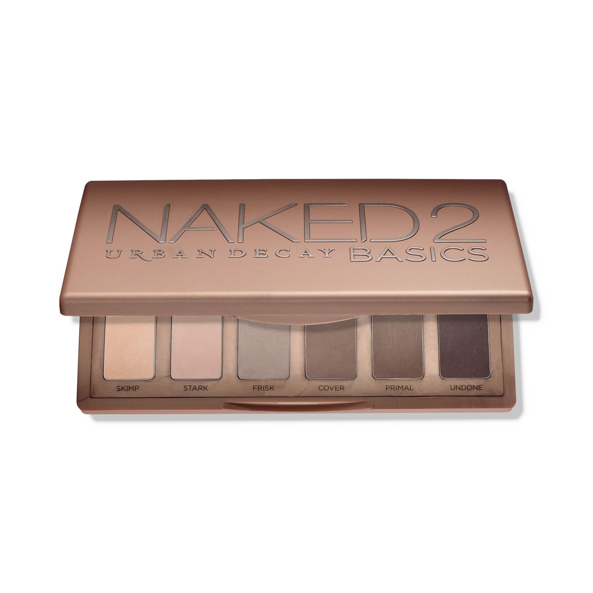 URBAN DECAY Naked2 Basics mini palette closed, sleek travel-ready kit for on-the-go makeup