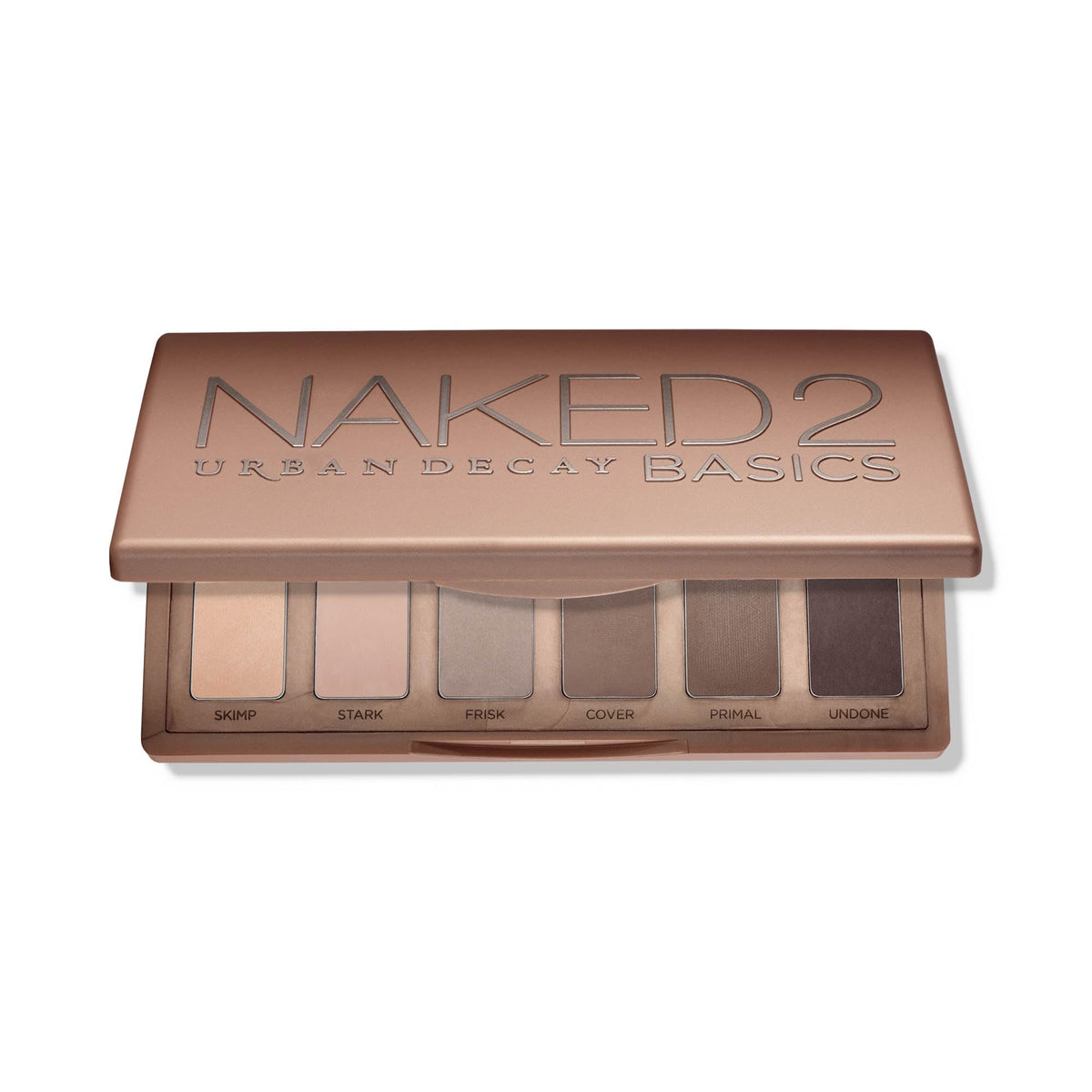 URBAN DECAY Naked2 Basics mini palette closed, sleek travel-ready kit for on-the-go makeup