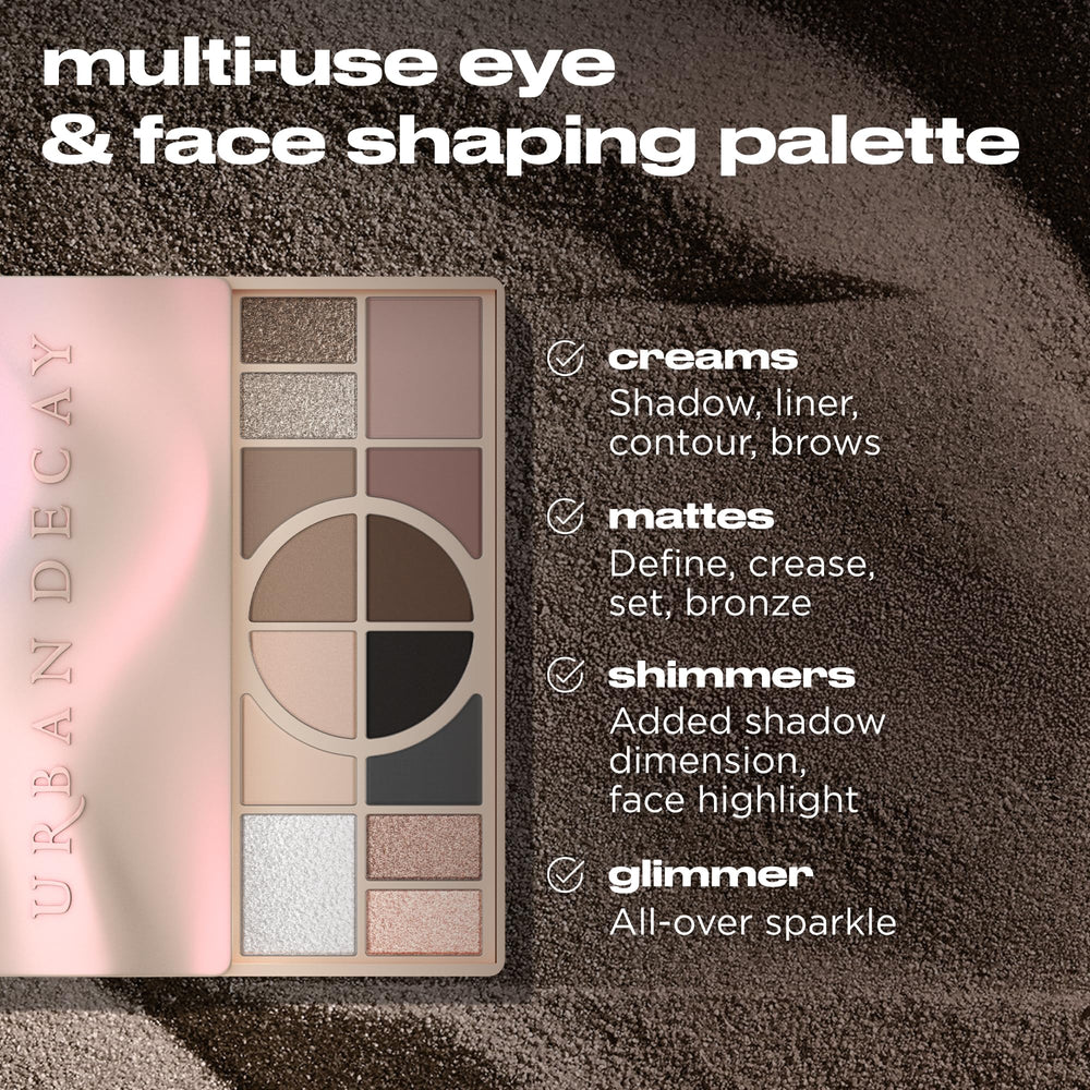 Urban Decay Naked Shaped Palette glimmer toppers for bold shine.