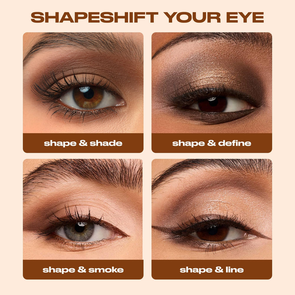 Urban Decay Naked Shaped Palette swatches reveal cream, matte, shimmer, and glimmer toppers