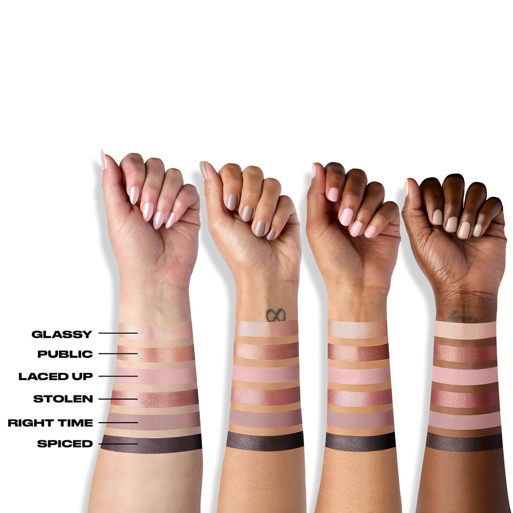 Urban Decay Naked3 Mini six-shade palette on skin for easy evaluation.