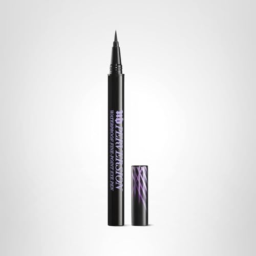 Urban Decay Perversion waterproof eyeliner swatch on lash line for lasting wear