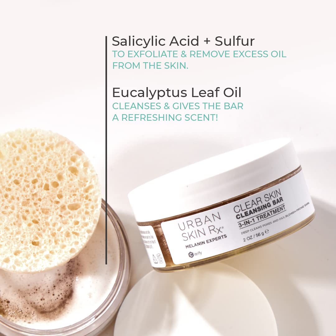 Bar lather closeup showing creamy cleanse for oil control by Urban Skin Rx.
