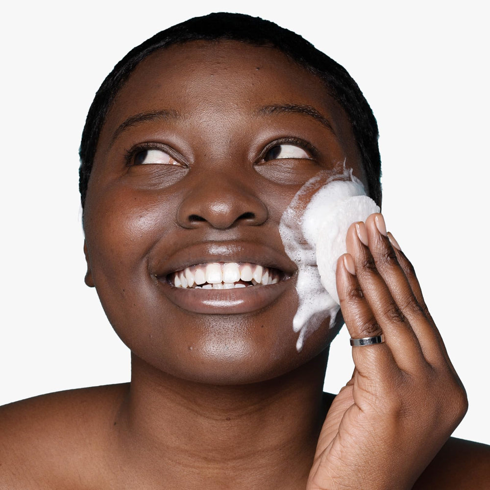 Exfoliating bar action from Urban Skin Rx softens dead skin to support clarity.