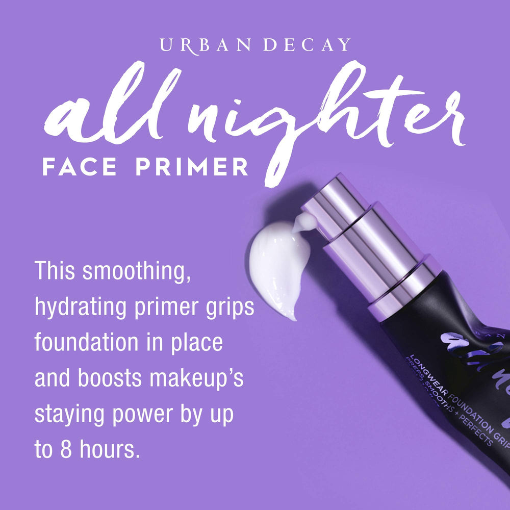 URBAN DECAY All Nighter primer, hidrata sutilmente, piel fresca para maquillaje uniforme