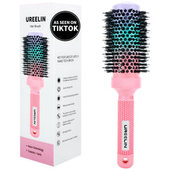 UREELIN Round Brush with ceramic-ion barrel for ultra-smooth, frizz-free shine during blowouts.