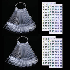 URGINO 100-pcs nail swatch sticks with stiletto tips for easy color matching.