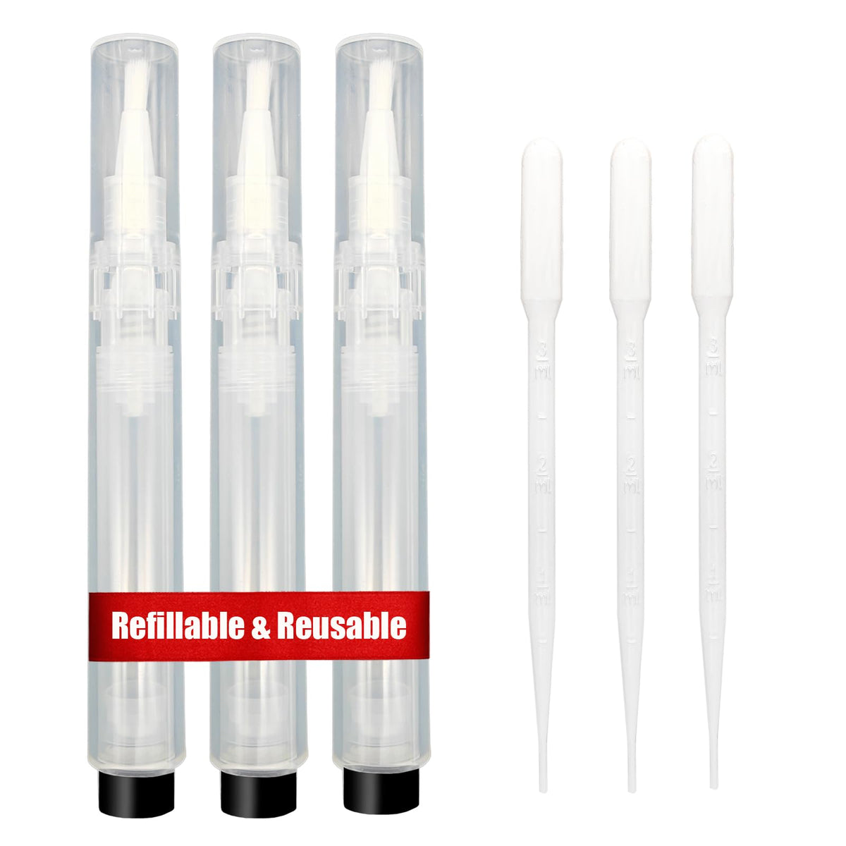 URGINO 3-pack cuticle oil pens in display pack view, easy to refill and carry.