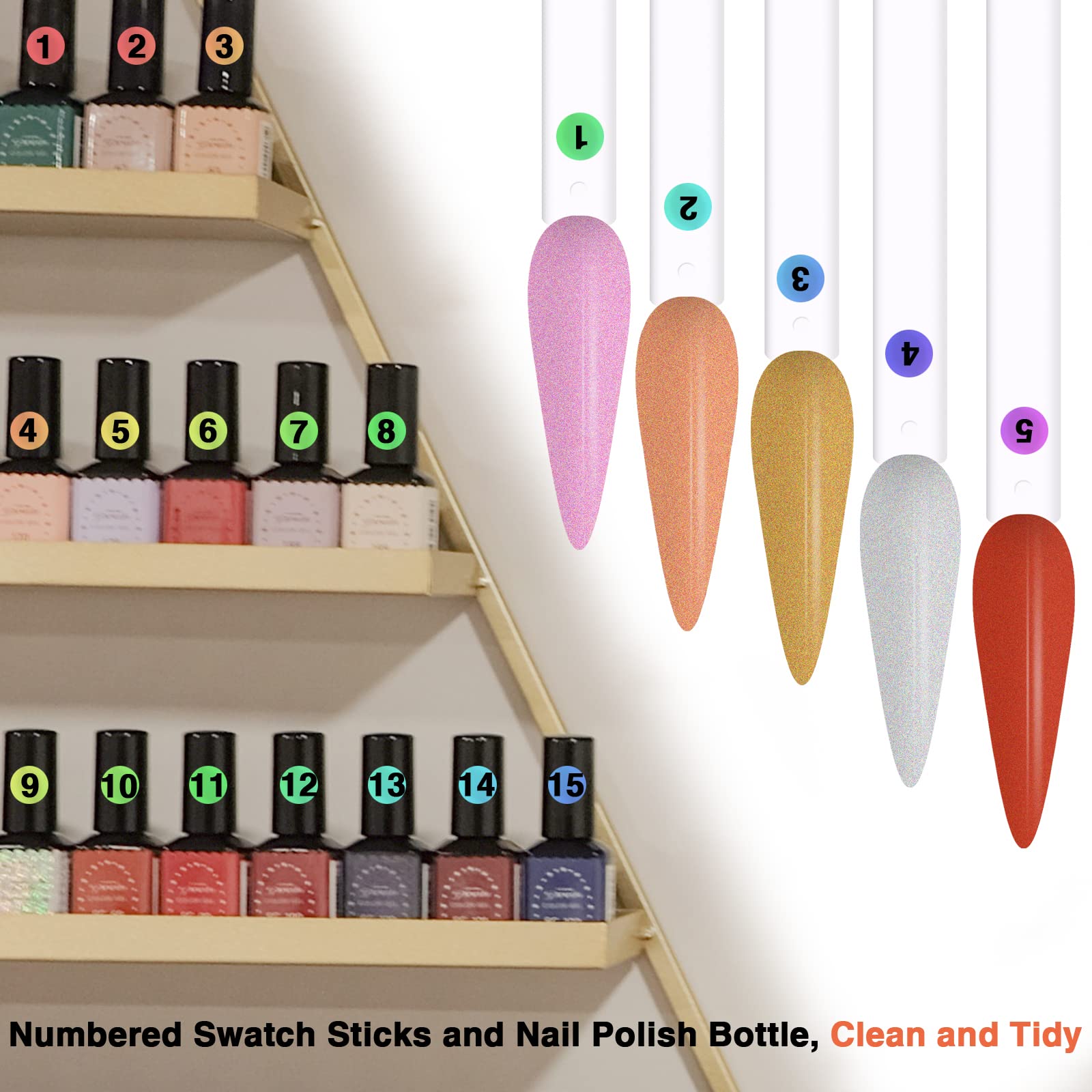 URGINO laser hologram number stickers resist water and fading for tidy organization.