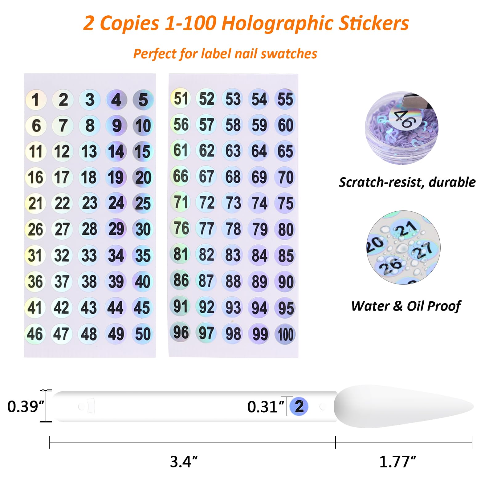 URGINO nail swatch sticks with split rings organize 50 samples neatly.