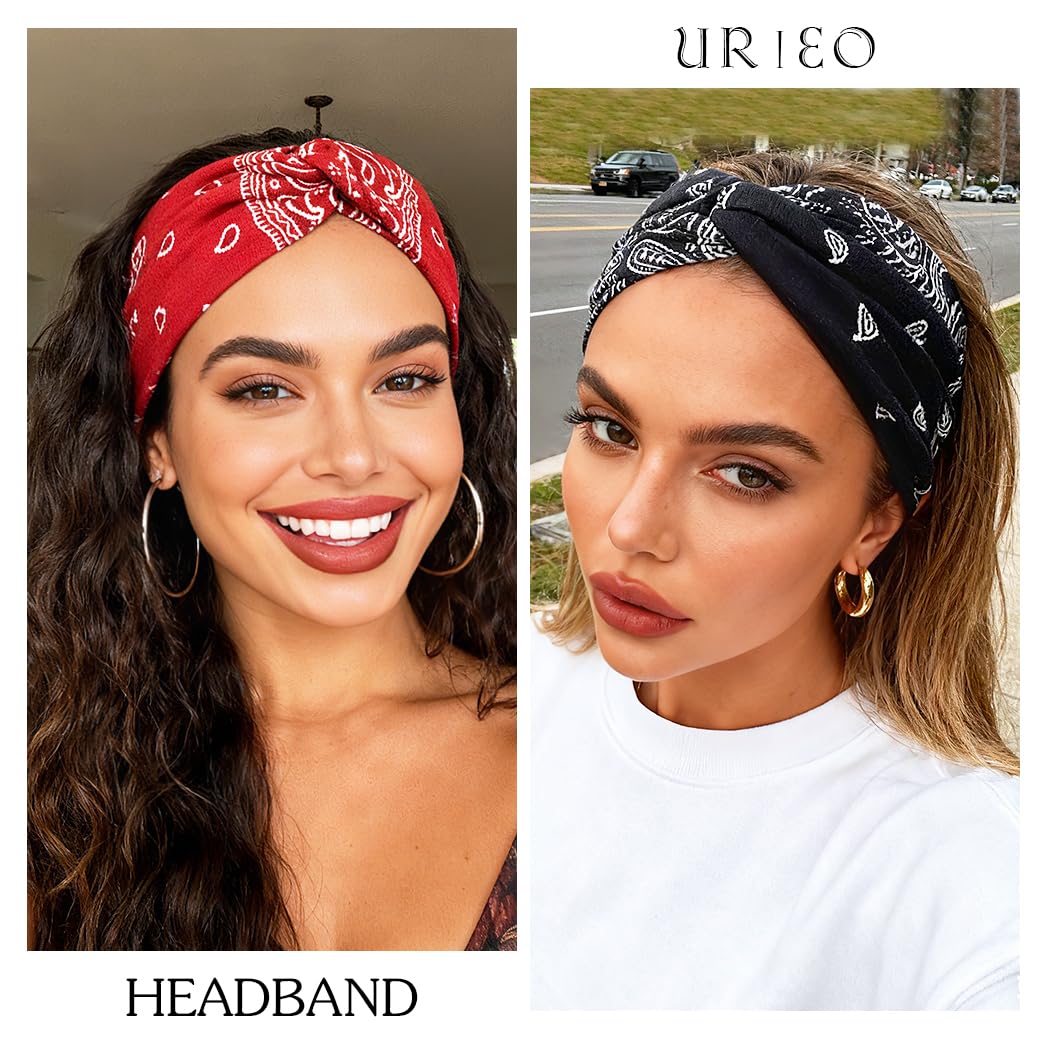 Urieo Bandana Paisley detalle tejido suave y elástico.