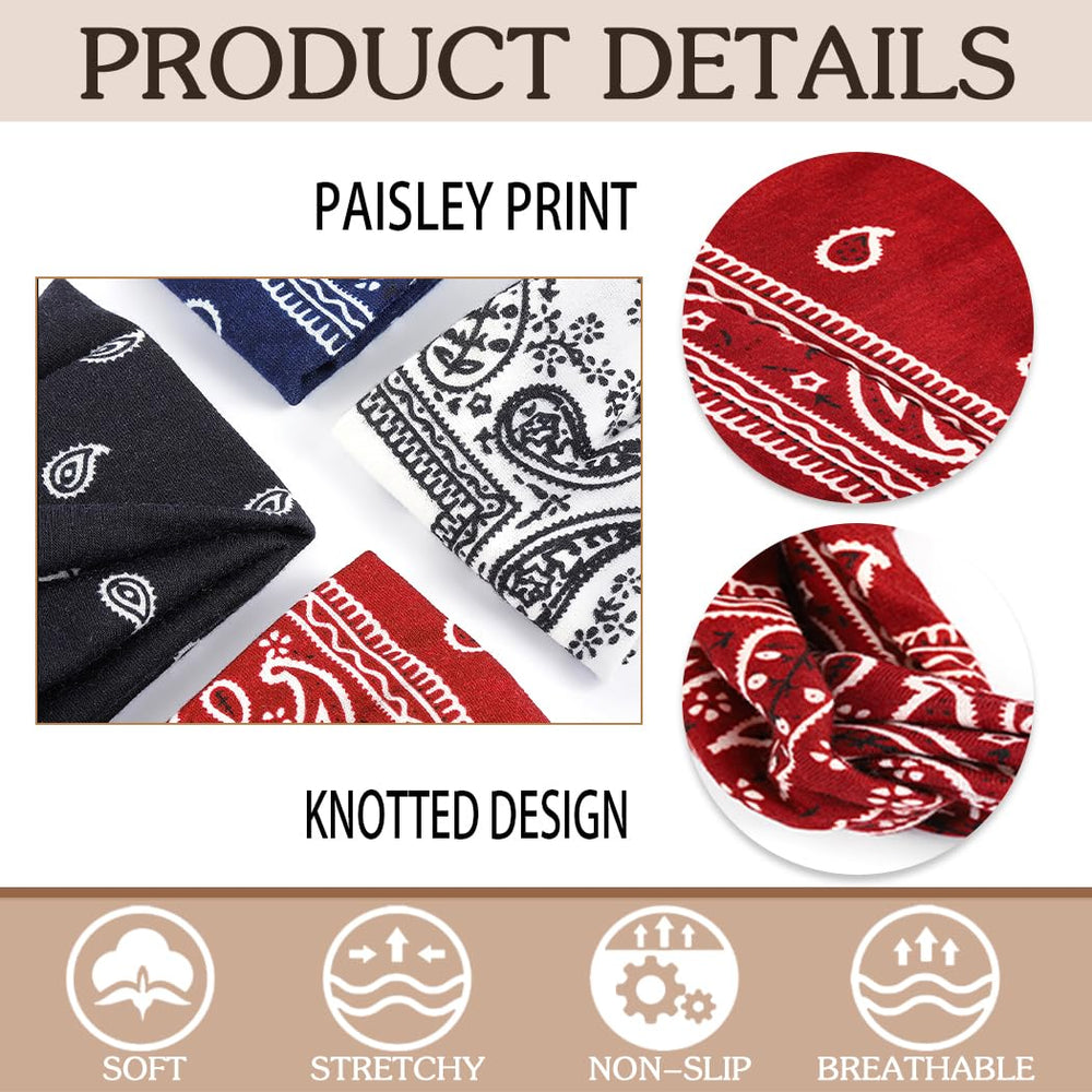 Urieo Bandana Paisley varios looks para conjuntos.