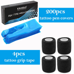 Urknall barrier sleeves protect the workspace and skin during tattooing.