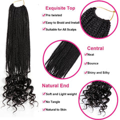 URNice Goddess Box Braids 18in curly-ends with natural movement